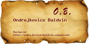 Ondrejkovics Baldvin névjegykártya